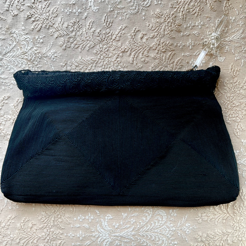 Genuine Cordé 1940’s textured clutch with lucite zipper
